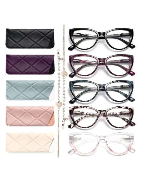 Gafas de Lectura Gaoye Ojo de Gato Anti-Luz Azul 5 Piezas Gafas de Lectura Gaoye Ojo de Gato Anti-Luz Azul 5 Piezas