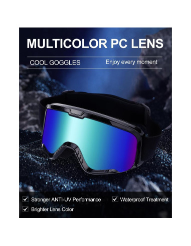 Gafas de Motocross ABTONG 2 Pack UV400 A prueba de viento