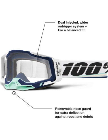 Gafas de protección 100% Racecraft 2 MTB y motocross - Lente clara