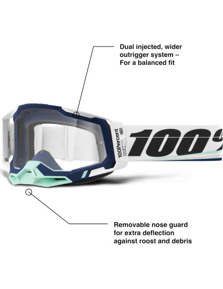 Gafas de protección 100% Racecraft 2 MTB y motocross - Lente clara Gafas de protección 100% Racecraft 2 MTB y motocross - Lente clara