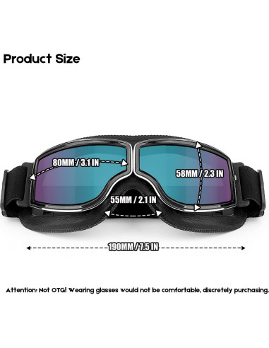 Gafas de Motocicleta BELINOUS SG10 Vintage A prueba de Viento
