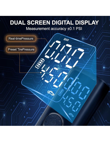 Compresor de aire portátil AULANK 150 PSI con pantalla LCD