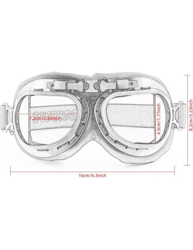 Gafas de Motocicleta Evomosa Vintage para Casco Abierto