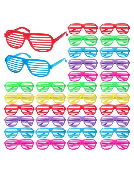 Paquete de 60 Gafas de Sombreado FANELEQU Neón para Fiesta Paquete de 60 Gafas de Sombreado FANELEQU Neón para Fiesta