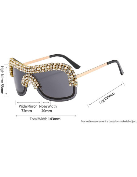 Gafas de Sol Y2K Oversized Metalizadas con Strass Gafas de Sol Y2K Oversized Metalizadas con Strass