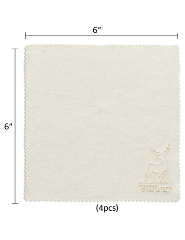 Paños de Limpieza VIPbuy 4 Piezas 15x15 cm Chamois Natural