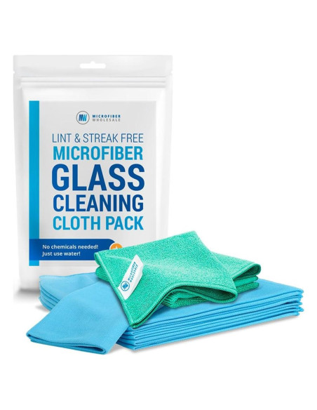 Paños de Limpieza de Vidrio Microfibra | 8 Piezas | Azul y Verde Paños de Limpieza de Vidrio Microfibra | 8 Piezas | Azul y Verde