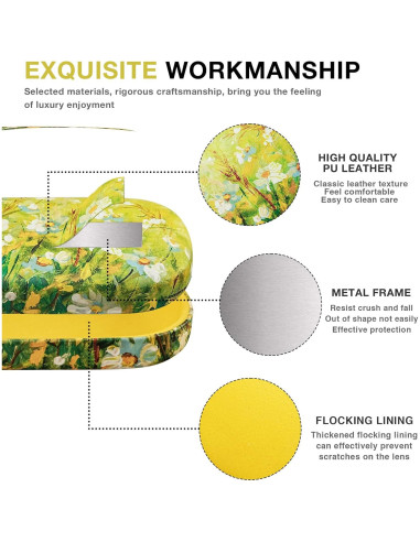 Molshine Funda Dura para Gafas de Sol Grande Amarilla
