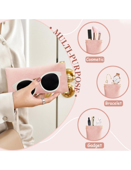 Estuche para Gafas 2 Pack Cuero Suave Negro y Rosa Estuche para Gafas 2 Pack Cuero Suave Negro y Rosa
