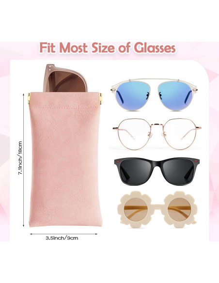Estuche para Gafas 2 Pack Cuero Suave Negro y Rosa Estuche para Gafas 2 Pack Cuero Suave Negro y Rosa