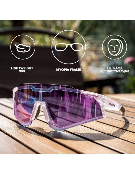 Gafas de sol fotocromáticas ROCKBROS UV400 unisex ciclismo Gafas de sol fotocromáticas ROCKBROS UV400 unisex ciclismo