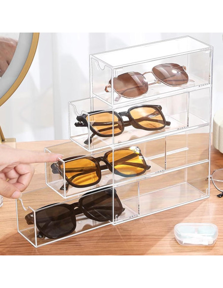 Organizador de Gafas Kenpal Acrílico Apilable 4 Cajones Organizador de Gafas Kenpal Acrílico Apilable 4 Cajones