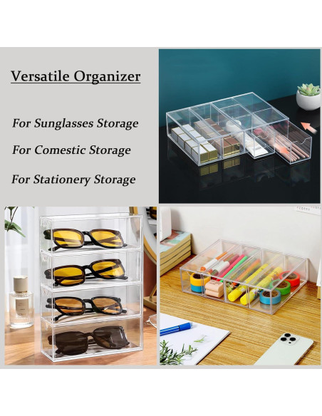 Organizador de Gafas Kenpal Acrílico Apilable 4 Cajones Organizador de Gafas Kenpal Acrílico Apilable 4 Cajones