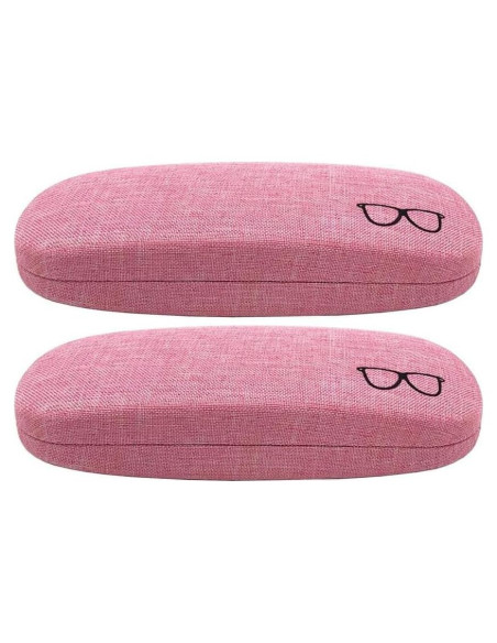 Estuche para Gafas ABJI 2PCS Fibra de Lino Rosa Duro Estuche para Gafas ABJI 2PCS Fibra de Lino Rosa Duro