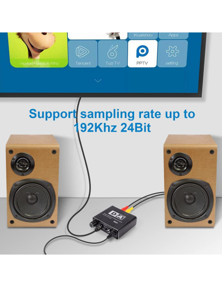 Convertidor de Audio Digital a Analógico LENDAWAY 192KHz RCA 3.5mm Convertidor de Audio Digital a Analógico LENDAWAY 192KHz RCA 3.5mm