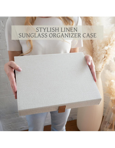 Organizador de Gafas de Sol ZICOTO para 8 Pares - Lino Marfil