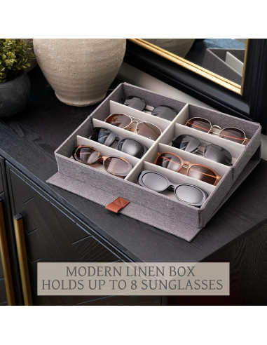 Organizador de Gafas de Sol ZICOTO para 8 Pares - Gris