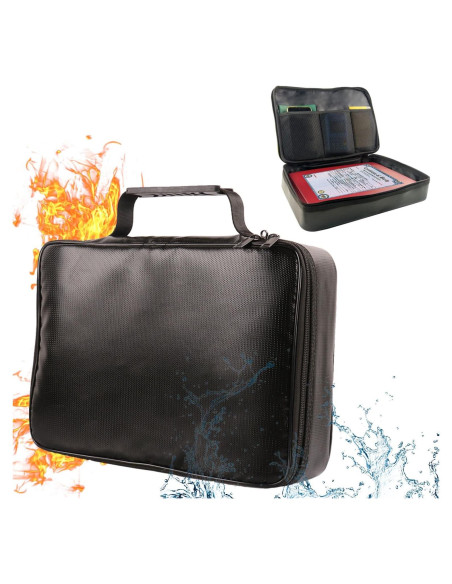Bolsa de Documentos a Prueba de Fuego IANDAIROK 34x24cm Negra Bolsa de Documentos a Prueba de Fuego IANDAIROK 34x24cm Negra