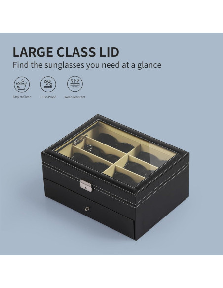 Estuche Organizador AUTOARK para 16 Gafas de Sol, Negro Estuche Organizador AUTOARK para 16 Gafas de Sol, Negro