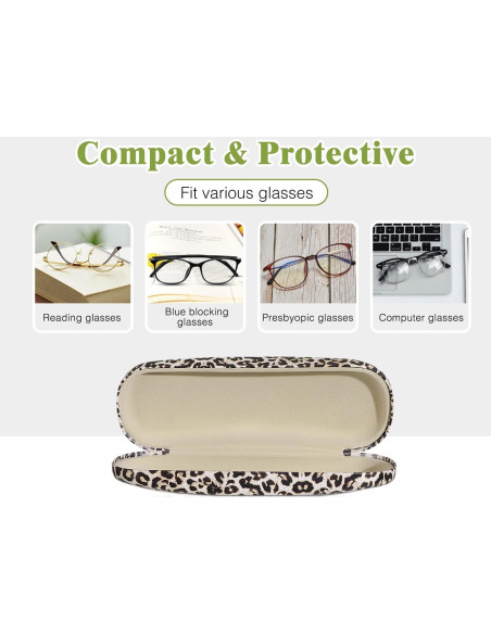 Funda Dura para Gafas MoKo Leopardo con Paño de Limpieza Funda Dura para Gafas MoKo Leopardo con Paño de Limpieza