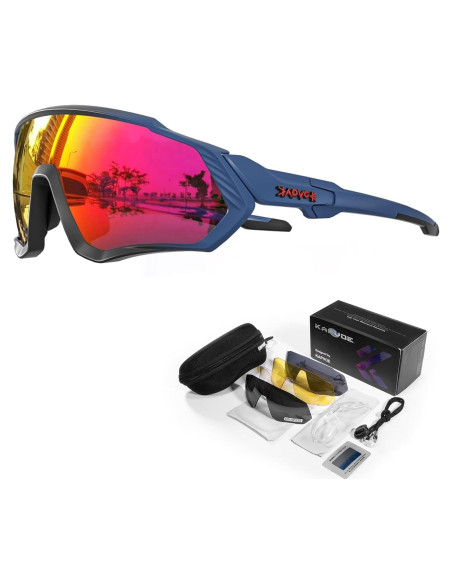 Gafas de Ciclismo KAPVOE K9408 Polarizadas 5 Lentes UV400 Gafas de Ciclismo KAPVOE K9408 Polarizadas 5 Lentes UV400