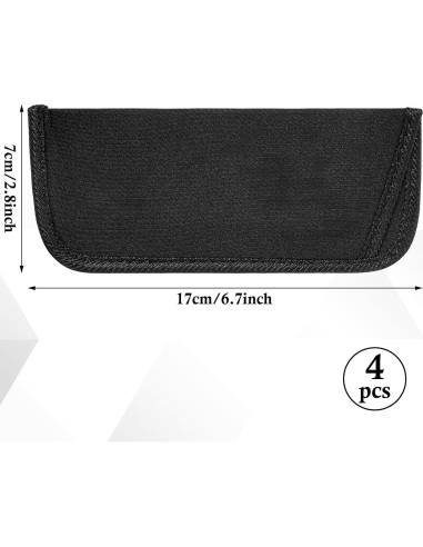 Grevosea 4 Fundas para Gafas Negras Suaves y Portátiles