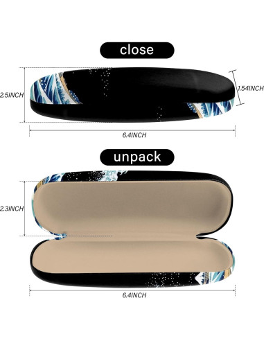 Estuche para Gafas Duro M37 Ola Azul con Paño de Limpieza
