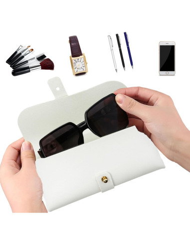 Bolsa de almacenamiento para gafas de cuero unisex 16.5x8x5 cm