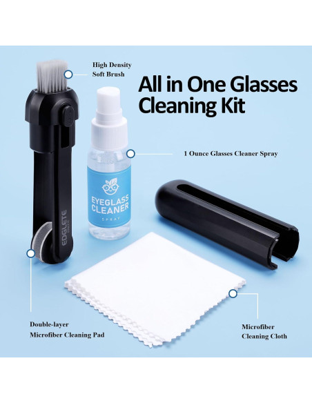 Kit de limpieza de gafas Edglete con spray y paño microfibra Kit de limpieza de gafas Edglete con spray y paño microfibra