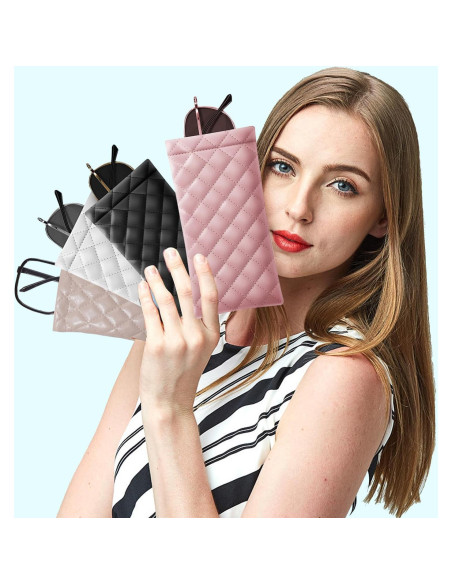 Paquete de 8 Fundas para Gafas de Sol - Cuero PU Elegante Paquete de 8 Fundas para Gafas de Sol - Cuero PU Elegante