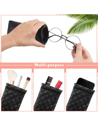 Funda Suave para Gafas Patelai 3 Pcs Cuero PU Mujeres