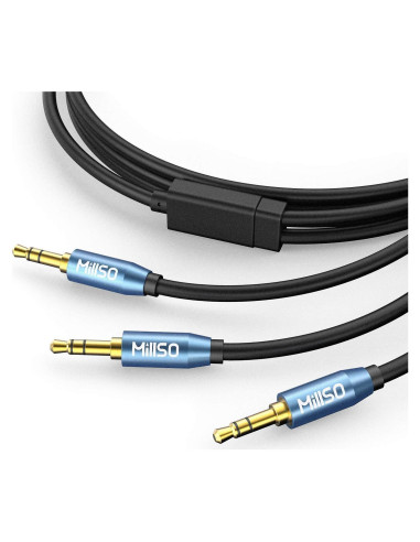 Divisor de Audio MillSO 3.5mm Macho a 2 Machos 2.44m