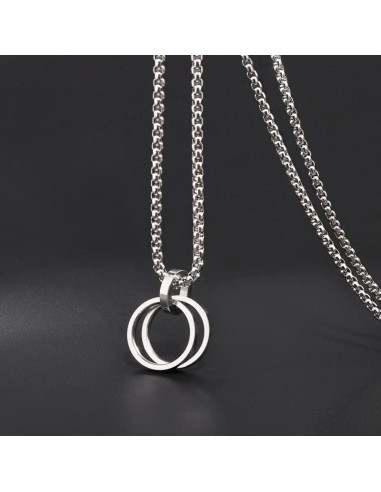 Collar Soporte Gafas Acero Inoxidable 70 cm Doble Anillo