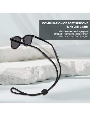 Correa para Gafas HEBEILF - 3 Pcs Ajustable y Cómoda