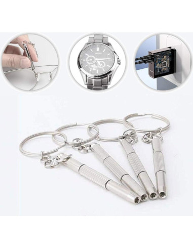 ReNext llavero destornillador 3 en 1 portátil de acero