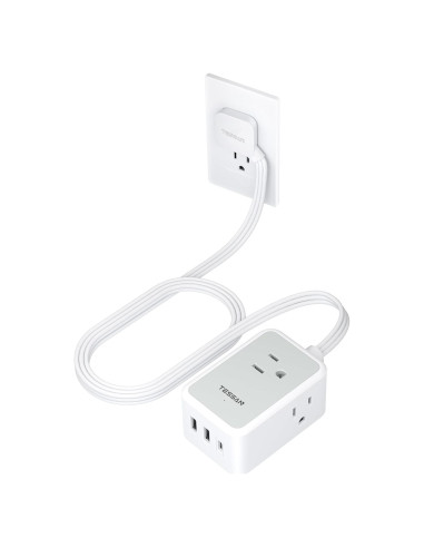 Regleta de Enchufes TESSAN 5 pies USB 3 Puertos Gris