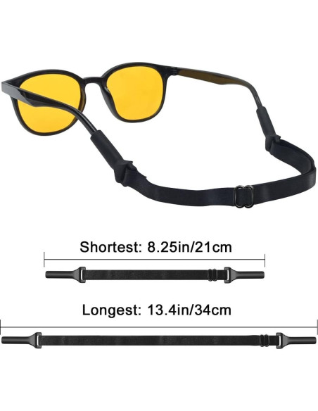Correa Ajustable para Gafas Deportivas - Negro - 3 Piezas Correa Ajustable para Gafas Deportivas - Negro - 3 Piezas