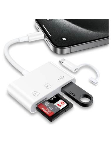 Lector de Tarjetas SD 4-en-1 Kigpozi para iPhone y iPad
