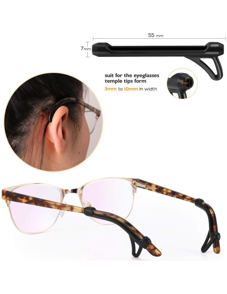 Cojín para orejas de gafas TOPOPTIC 6 pares antideslizantes Cojín para orejas de gafas TOPOPTIC 6 pares antideslizantes