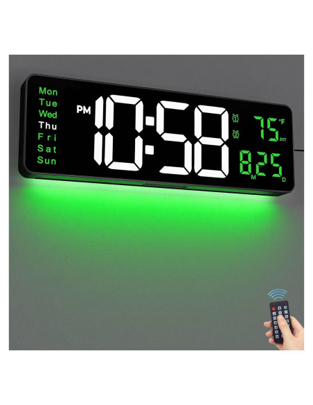 Reloj de Pared Digital CandyHome 39 cm con Control Remoto Reloj de Pared Digital CandyHome 39 cm con Control Remoto