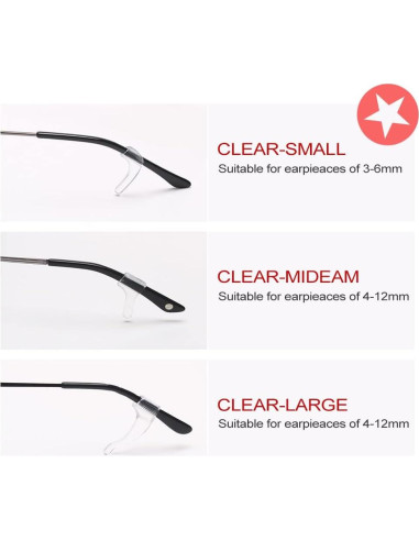 24 Pares Retenedores de Gafas iGeyzoe Silicona Transparente