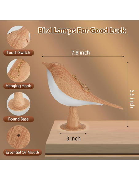 Lámpara de Mesa LED Lenporl en Forma de Pájaro con Aromaterapia Lámpara de Mesa LED Lenporl en Forma de Pájaro con Aromaterapia