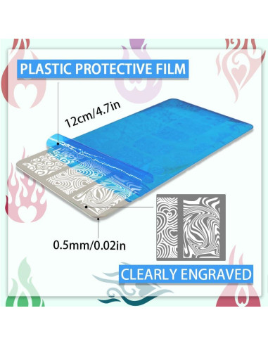 Placas de Estampado de Uñas PH PandaHall 3pcs 54 Patrones