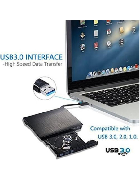 Grabadora DVD Externa USB 3.0 Wolf War Ultra Slim 250g Grabadora DVD Externa USB 3.0 Wolf War Ultra Slim 250g