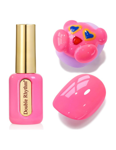 Esmalte en Gel Doble Ritmo 15ml Rosa Neón Libre de Toxinas