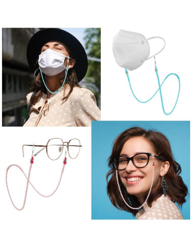 Cadena de Gafas de Perlas ABS - 75 cm - 3 Piezas