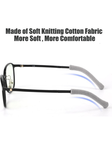 4 Almohadillas de Algodón para Patillas de Gafas - Gris