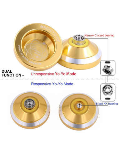 Yoyo Pro MAGICYOYO N8 Dorado para Todos los Niveles