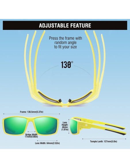 Gafas de sol deportivas DUCO polarizadas UV400 para hombres Gafas de sol deportivas DUCO polarizadas UV400 para hombres