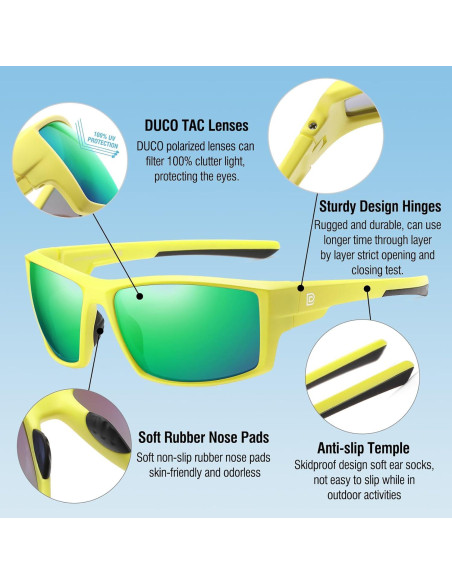 Gafas de sol deportivas DUCO polarizadas UV400 para hombres Gafas de sol deportivas DUCO polarizadas UV400 para hombres